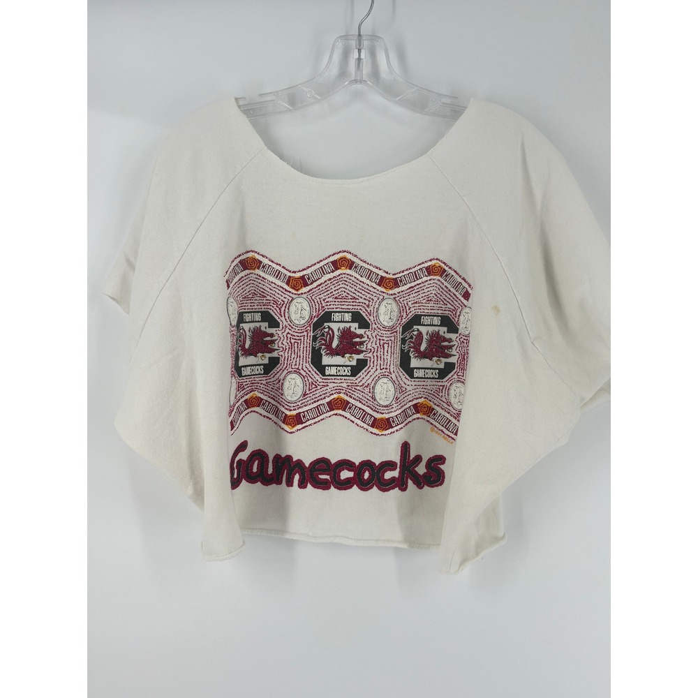 South Carolina Gamecocks White Graphic Cropped Sweatshirt‎ Top Women's